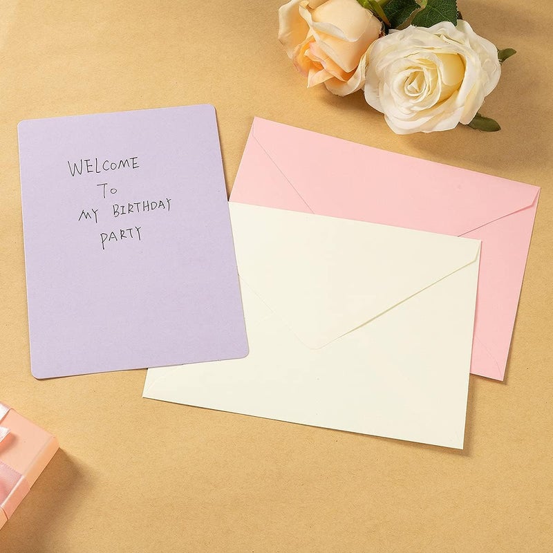 Wishop A7 Colorful Envelopes and Blank Cards 24 Pieces A7 Envelopes and 24 Pieces 5x7 Colorful Flat Cards for Weddings, Invitations, Birthday, Baby Shower (White) - Image 5